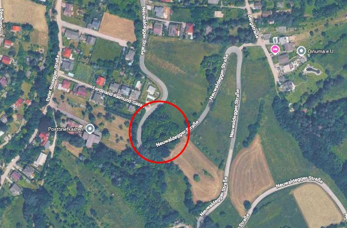Luftaufnahme der Grundstücksfläche Königstetten