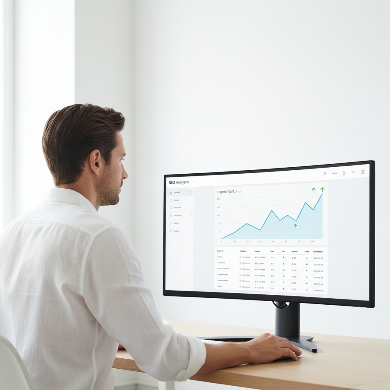 SEO Dashboard mit steigender Sichtbarkeit