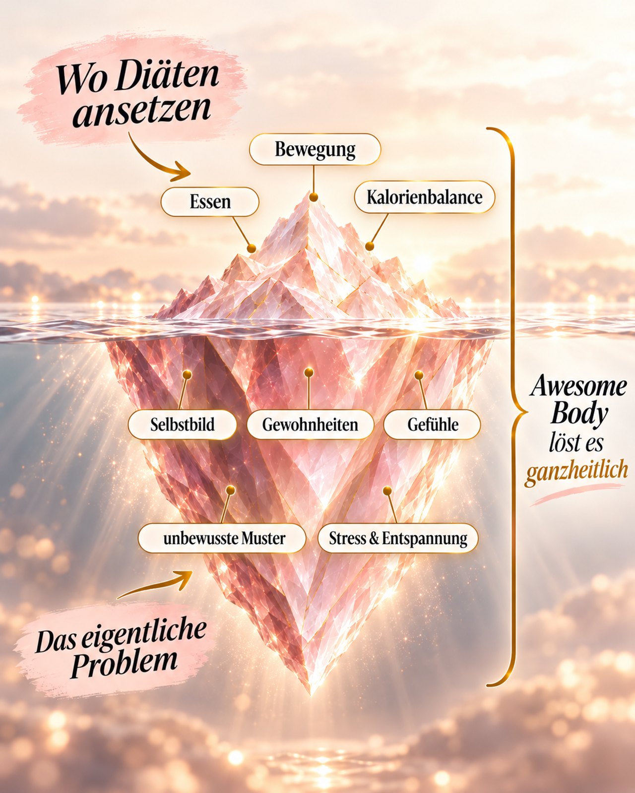 Awesome Body – Ganzheitliche Methode, Eisberg-Illustration