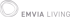 Graues Logo von EMVIA LIVING mit einem abstrakten Symbol aus drei ineinander verschlungenen, organischen Kreisen.