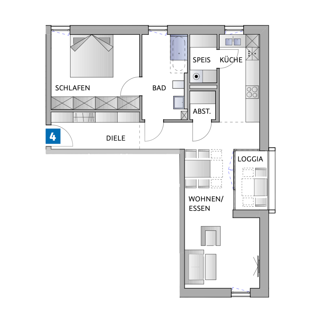 Grundriss Wohnung 4