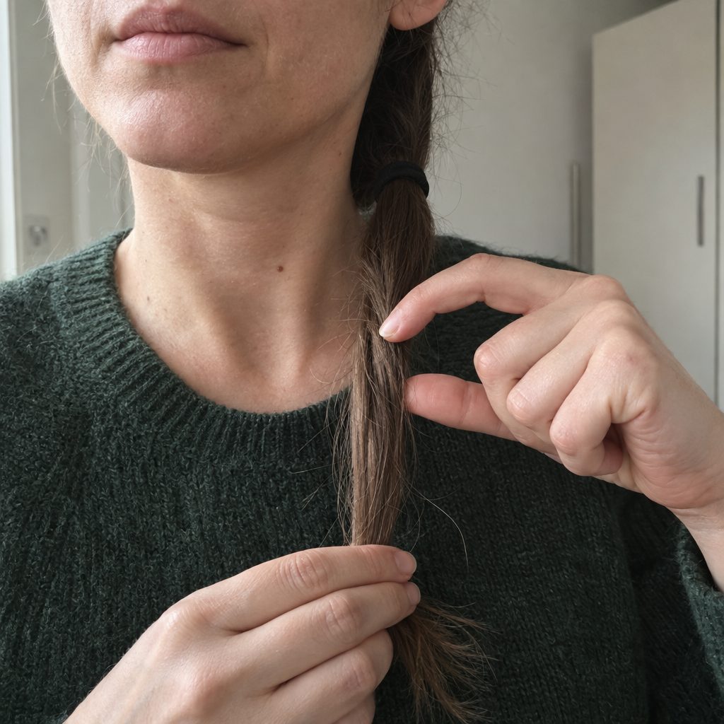 Dünner werdender Zopf in der Hand