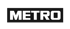 Logo mit dem Wort „METRO“ in Großbuchstaben in Weiß auf schwarzem Hintergrund.