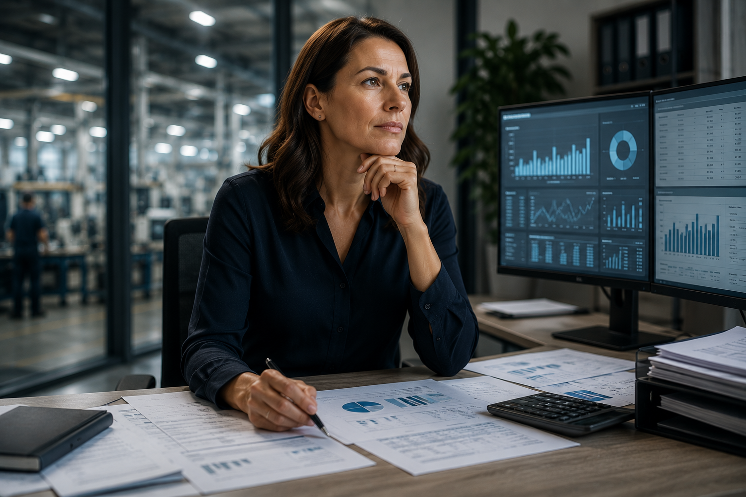 CFO am Arbeitsplatz mit Datenanalysen