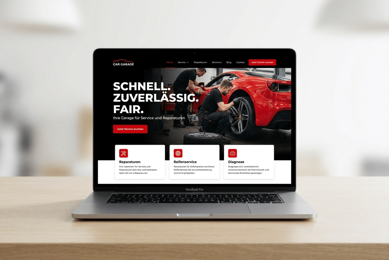 Musterentwurf Website Modern und markant