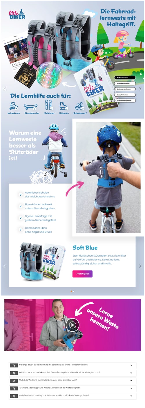 A+ Content Beispiel Little Biker Fahrradlernweste