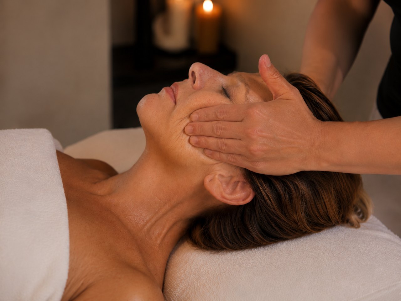 Kontrollierte Handführung bei der japanischen Gesichtsmassage im SWON Studio in Pforzheim