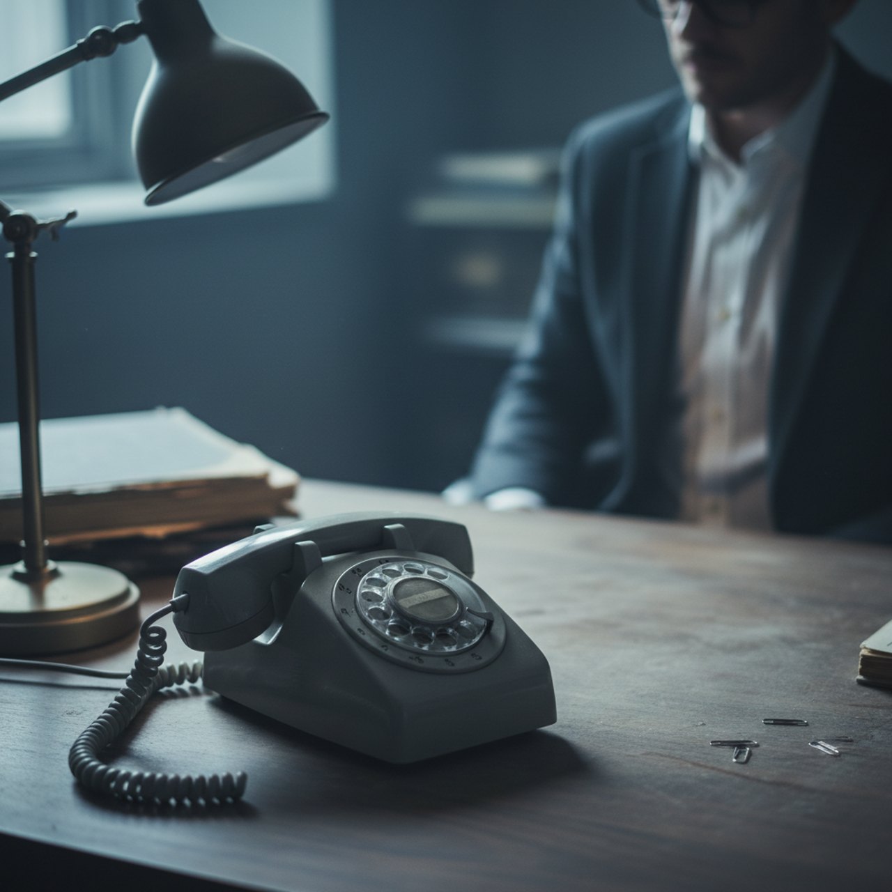 Altes Tischtelefon mit ISDN-Verkabelung