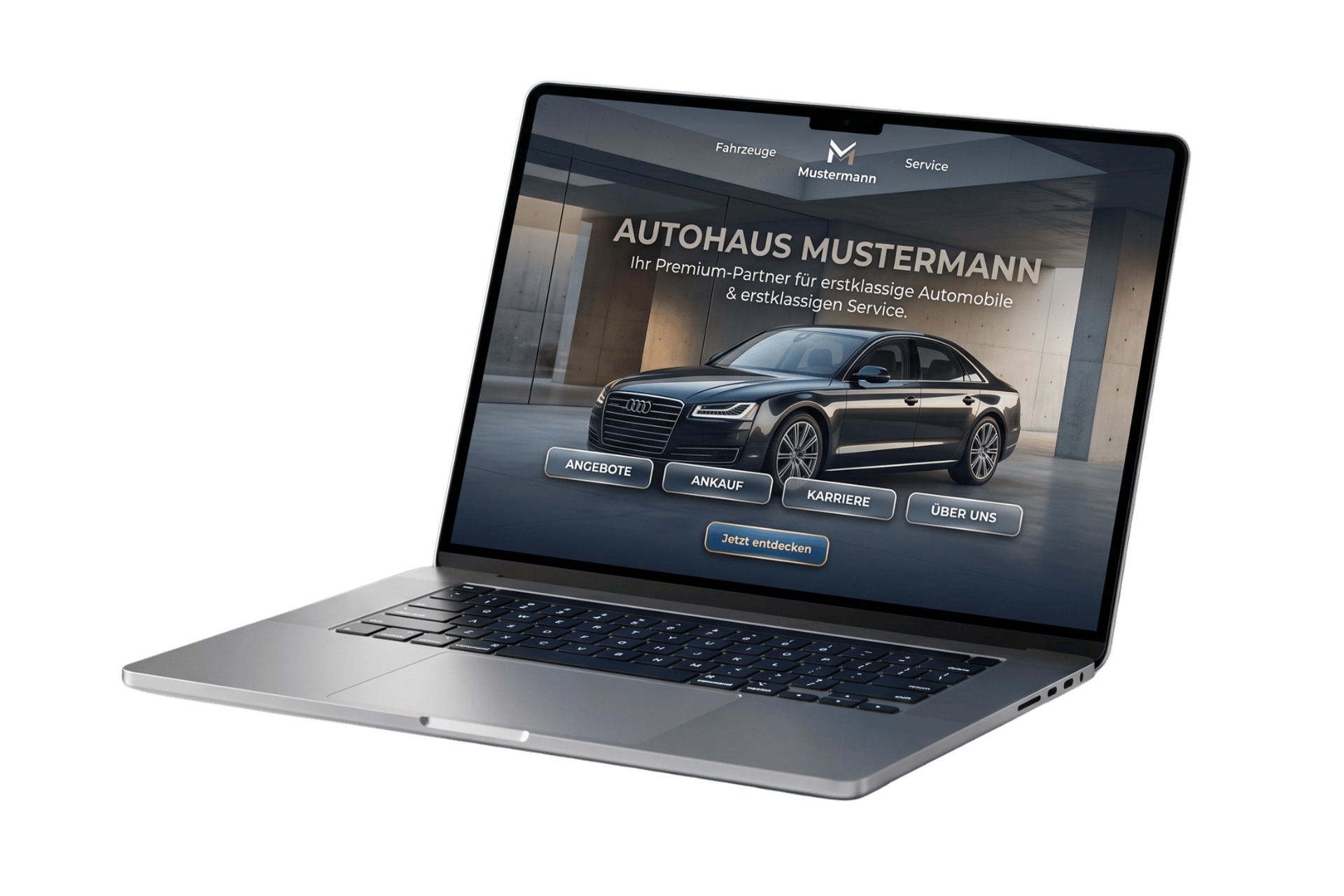 Ankaufs-Website auf dem Laptop
