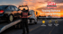 Towing Deltona flatbed tow truck loading a black sedan for 24/7 towing service on a highway at sunset