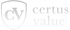 Logo von Certus Value mit "cV" in einem Schild und dem Schriftzug "certus value".