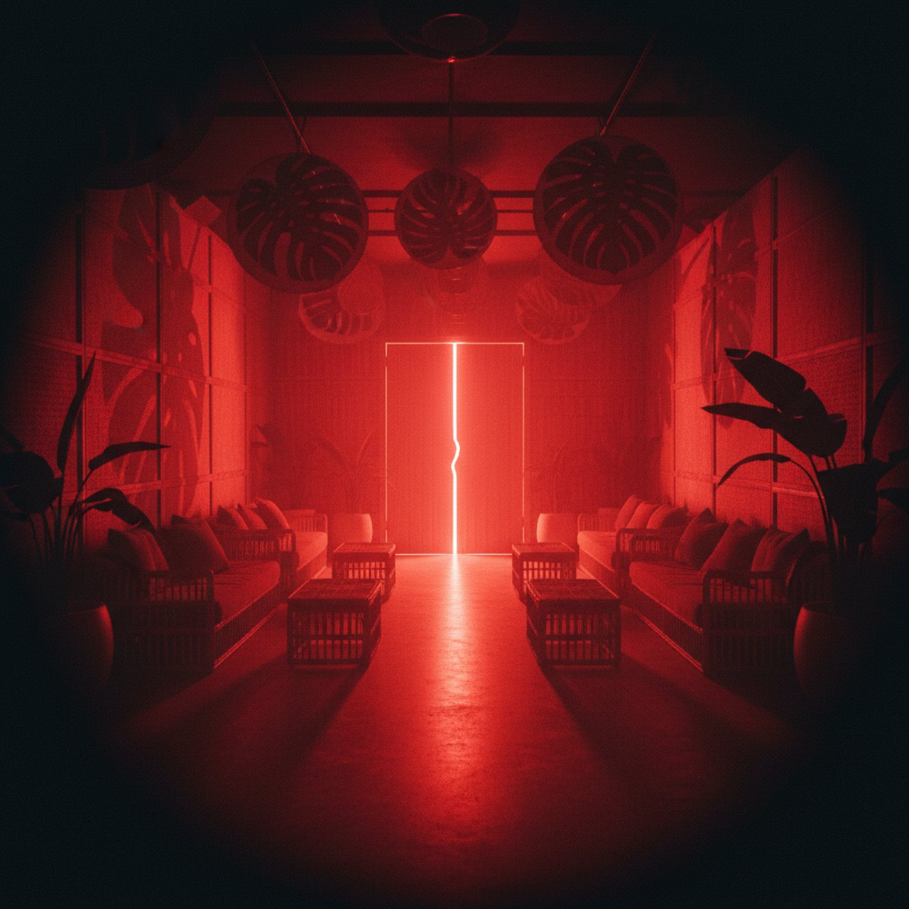 Dark room lit red