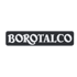Schwarzes Rechteck mit weißem Text "BOROTALCO" in Großbuchstaben auf dunkelgrünem Hintergrund.