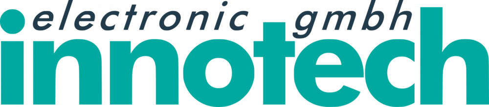 Innotech electronic gmbh Logo: "electronic gmbh" in Grau über "innotech" in Türkis.