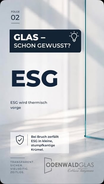 Glas ist nicht gleich Glas. In Folge 02 unserer Serie geht es um ESG – Einscheibensicherheitsglas und seine besonderen E