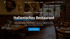 Webdesign Nürnberg - TN Production - Dunkles italienisches Restaurant mit holzgetäfelten Wänden, Tischen, Stühlen und Text Italienisches Restaurant.