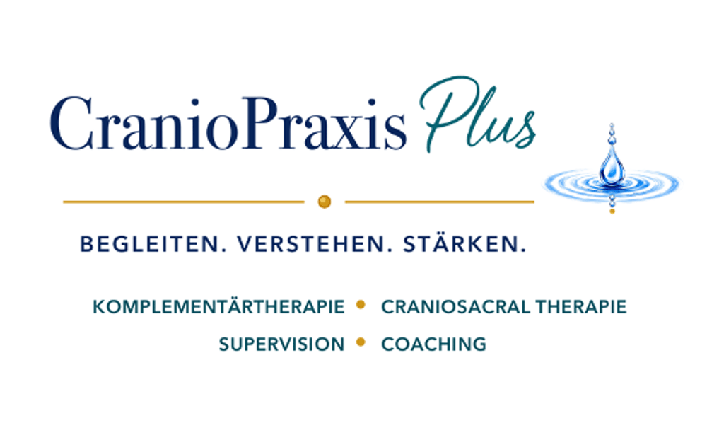 Logo der CranioPraxis Plus mit Wassertropfen