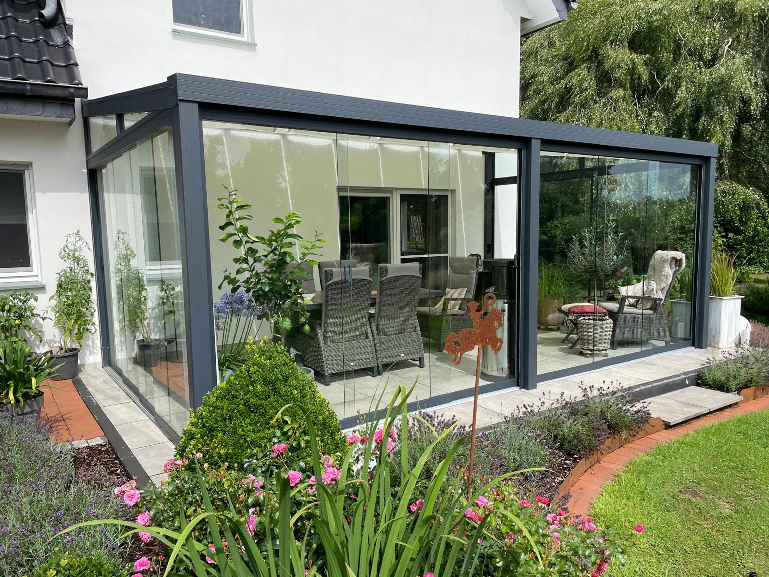 Kaltwintergarten mit Schiebewänden
