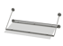 Graues Vordach aus Glas und Edelstahl mit Wandhalterungen.