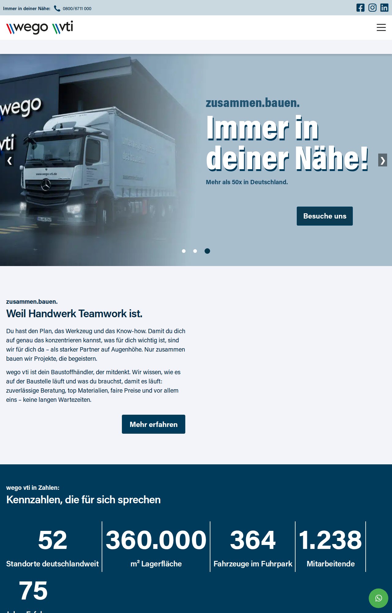 Website-Vorschau wego Systembaustoffe