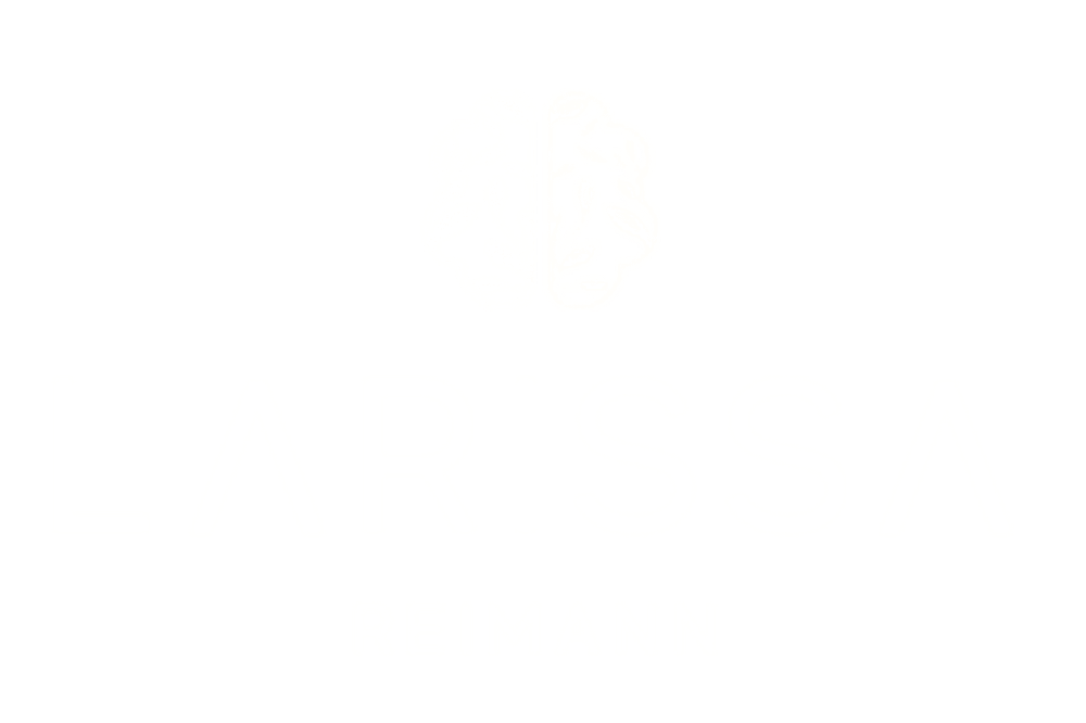 Larissa Reimann Logo, weißer Schriftzug und Gehirnsymbol - Online Hypnose