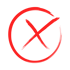 Rotes X-Symbol in einem Kreis auf dunkelgrünem Hintergrund.