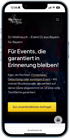 Smartphone zeigt die Webseite dj-weihrauch.de mit dem Titel "Für Events, die garantiert in Erinnerung bleiben!".