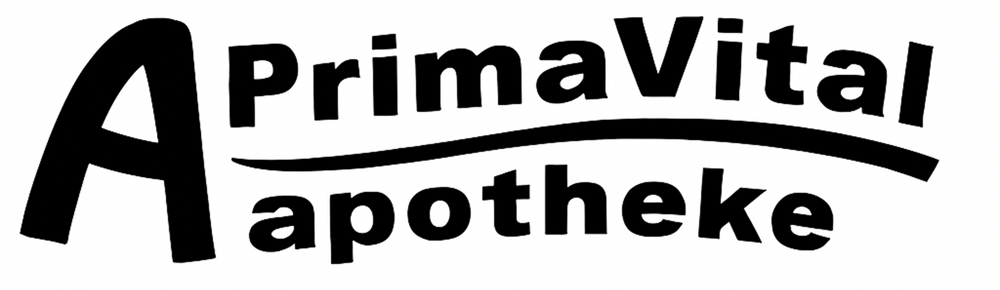 Logo mit großem "A", "PrimaVital" und "Apotheke" darunter, getrennt durch eine geschwungene Linie.