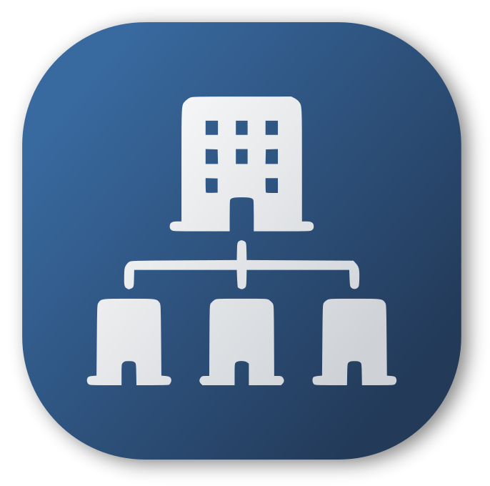 Organigramm mit Firma Icon