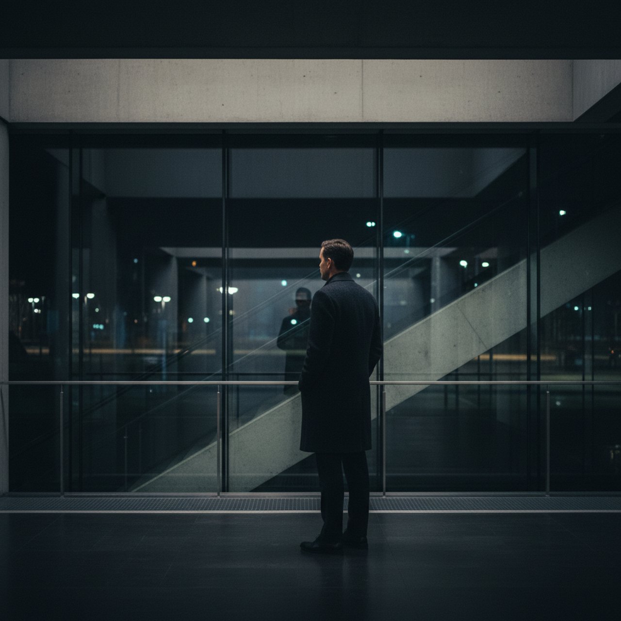 Dunkle Architektur bei Nacht