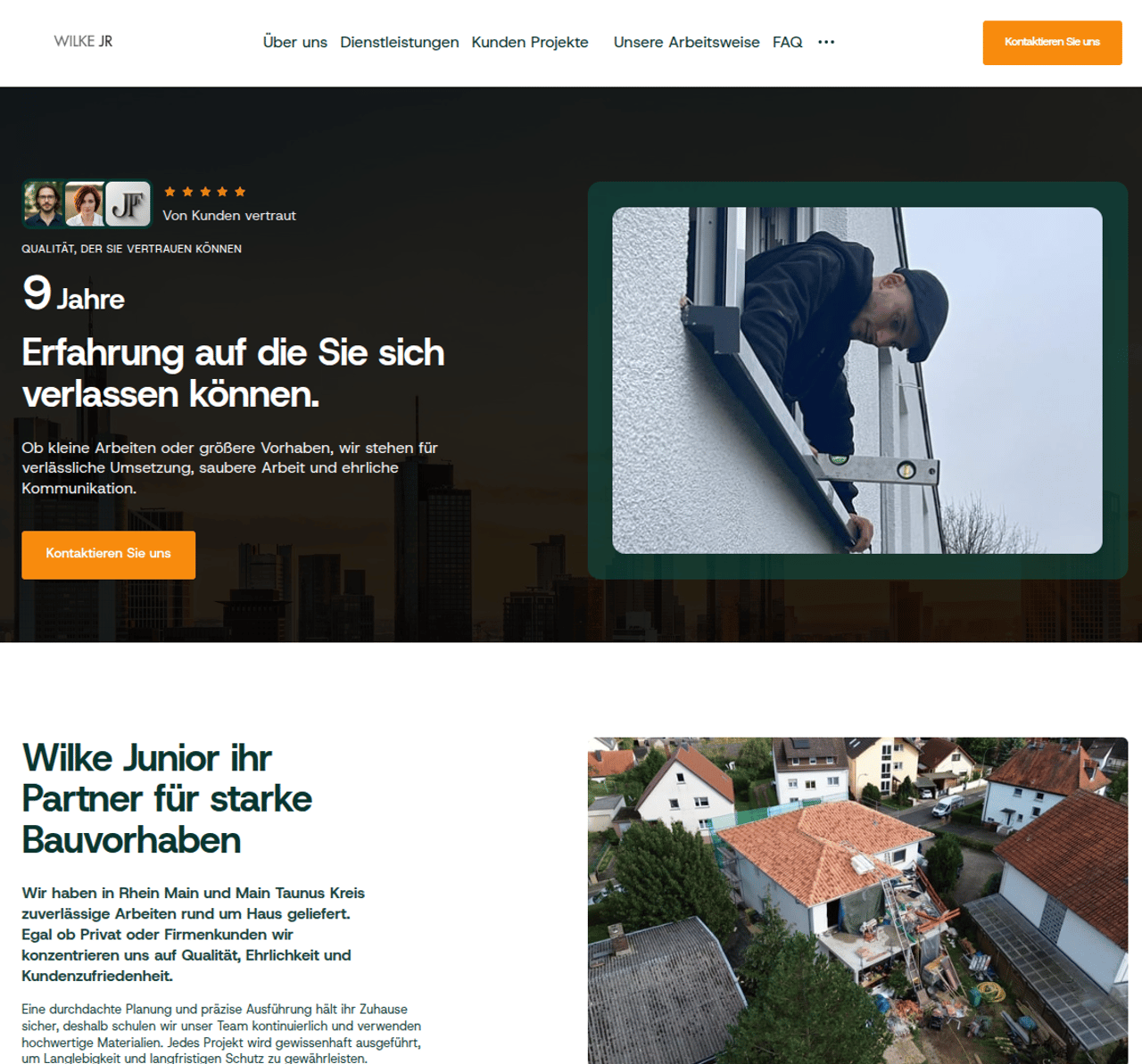 Website von Wilke Junior für Bauvorhaben