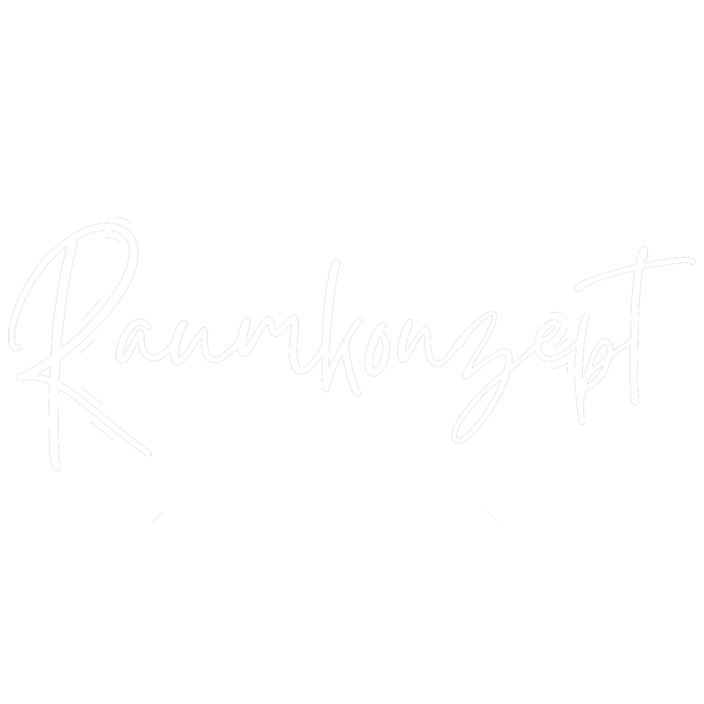 Grünes Logo mit weißem Kreis, der den Schriftzug „Raumkonzept GASTRO“ umschließt.
