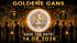 Goldene Gans Community Day-Einladung mit Logo, Stadtsilhouette und "SAVE THE DATE! 14.08.2026".
