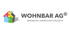 Logo: Haus aus bunten Puzzleteilen mit Text "WOHNBAR AG Immobilien | Verwaltung | Projekte".
