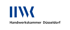 Blaues Logo "IIWK" über schwarzem Text "Handwerkskammer Düsseldorf".