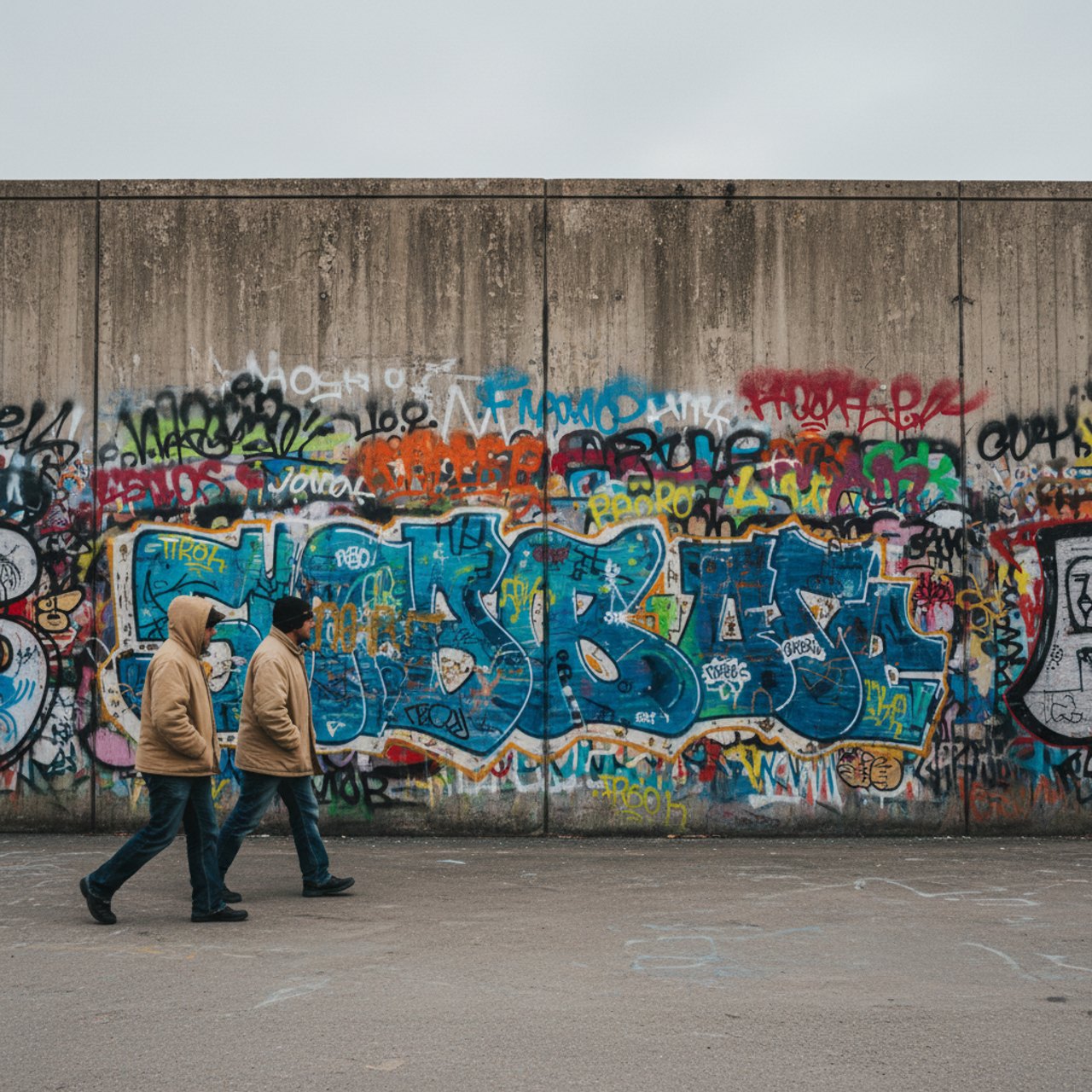 Fassade mit Graffiti vor der Reinigung in Berlin