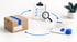 Illustration eines Retourenprozesses mit Paket, Prüfung und Gutschrift