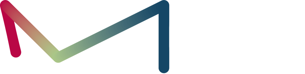 Logo von MEET GERMANY mit einem farbverlaufenden "M" in Rot, Gelb und Blau und weißem Text.