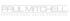PAUL MITCHELL PROFESSIONAL SALON PRODUCTS Logo in Weiß auf dunkelgrünem Hintergrund.