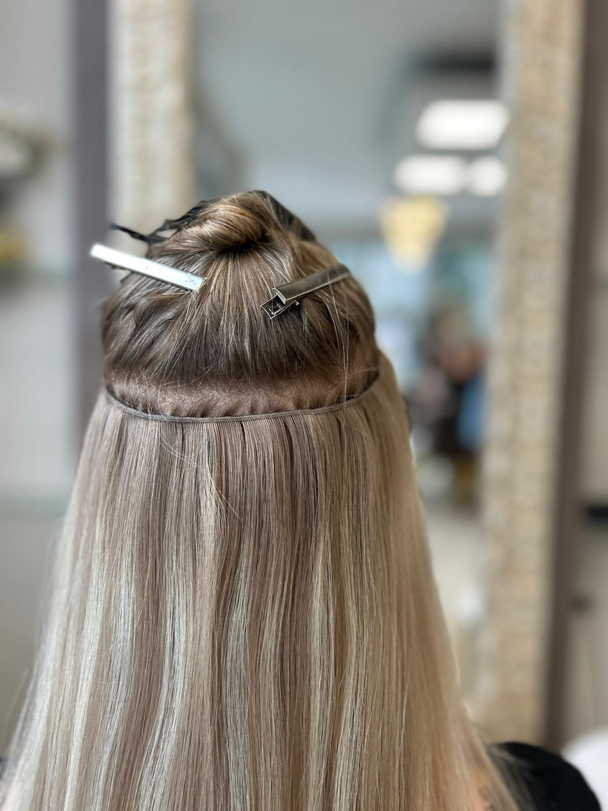 Mit Micro-Rings befestigte Tresse in der Sandwich-Methode