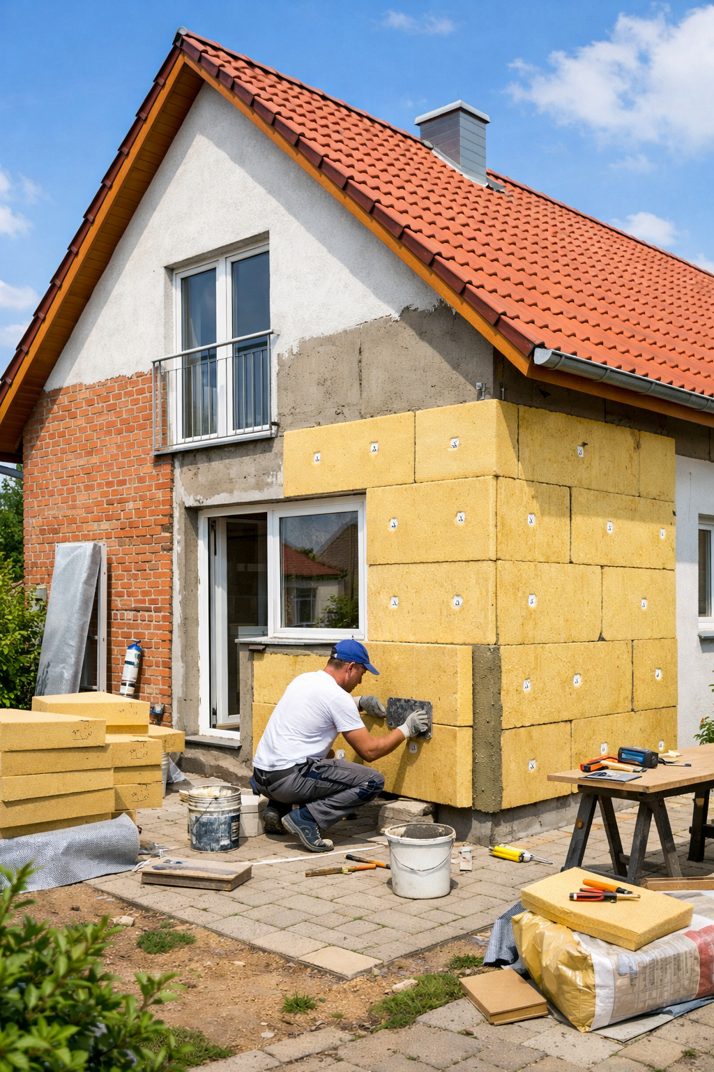 Professionelle Einblasdämmung am Haus