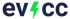 Dunkelblauer evcc-Schriftzug mit einem grünen Blitz-Symbol in der Mitte auf schwarzem Hintergrund.