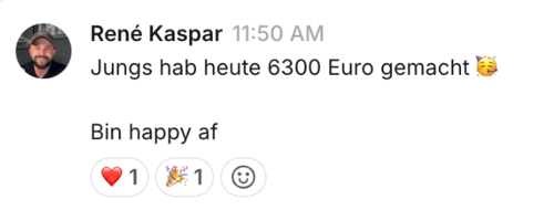 6300 Euro an einem Tag