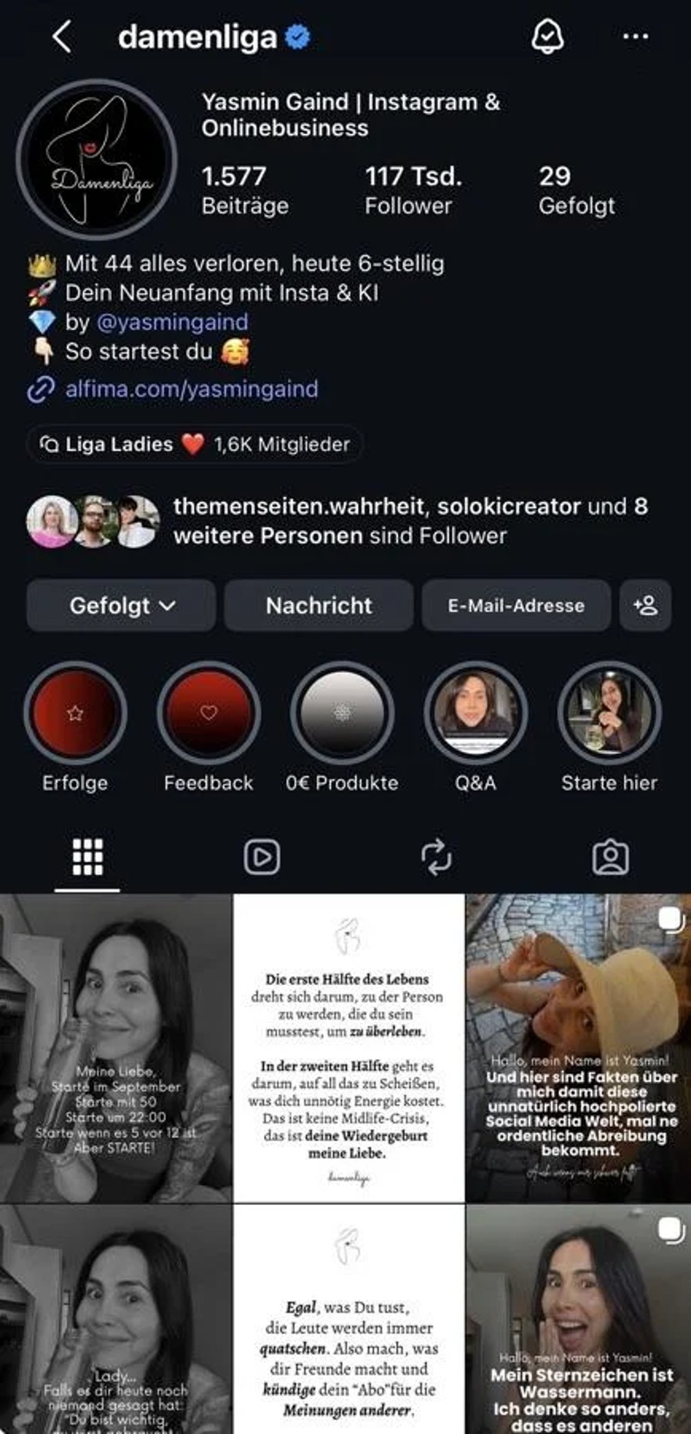 Instagram-Profil @damenliga, 117 Tsd. Follower