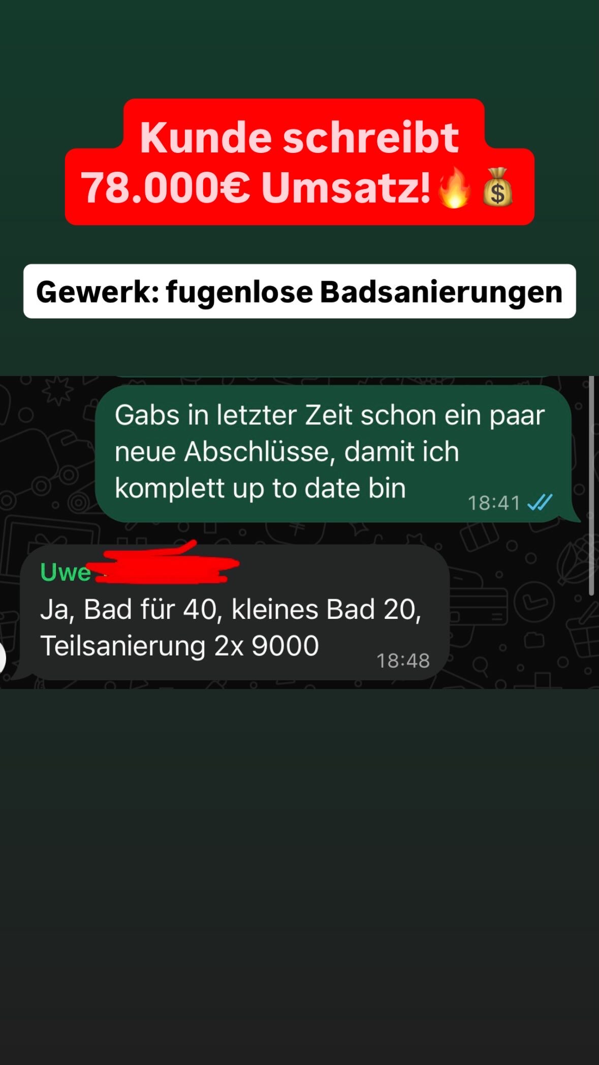 Kundenergebnis Screenshot