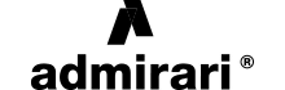 Das schwarze Logo von Admirari zeigt den Firmennamen "admirari" in Kleinbuchstaben, mit einem stilisierten "A" darüber.
