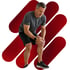 Man clutches knee due to a sharp, bone-on-bone knee ache.