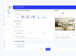 Dashboard zur Social-Media-Beitragsverwaltung mit Vorschau eines Wohnzimmerbildes.