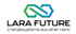 LARA FUTURE Logo mit zwei ineinandergreifenden Hexagonen in Grün und Blau; Text: Energiesysteme aus einer Hand.