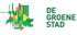 Abstraktes Logo mit Stadtsilhouette und Text "DE GROENE STAD".
